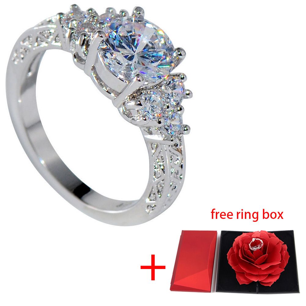 Diamond Engagement Ring/Wedding Ring For Women + Ring Box