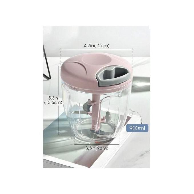 Manual Food Processor Vegetable Chopper, Portable Hand Pull String Garlic Mincer Onion Cutter