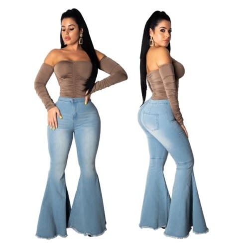 High Waist Stretch Flare Jeans
