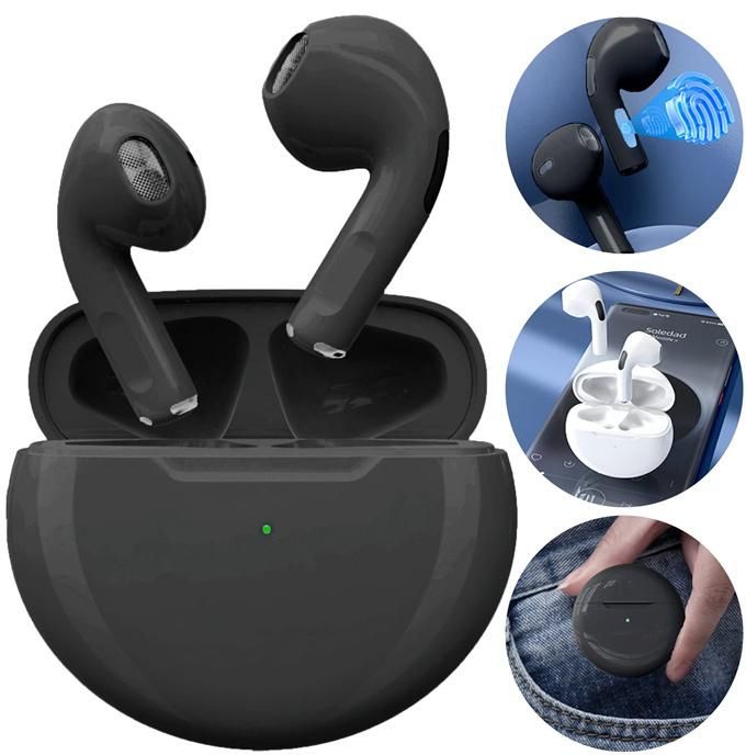 New black Pro6 touch wireless hifi headphones for Android and IOS