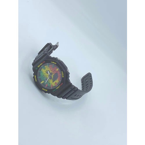 Black Sport Rubber Strap Men's Wrist Watch