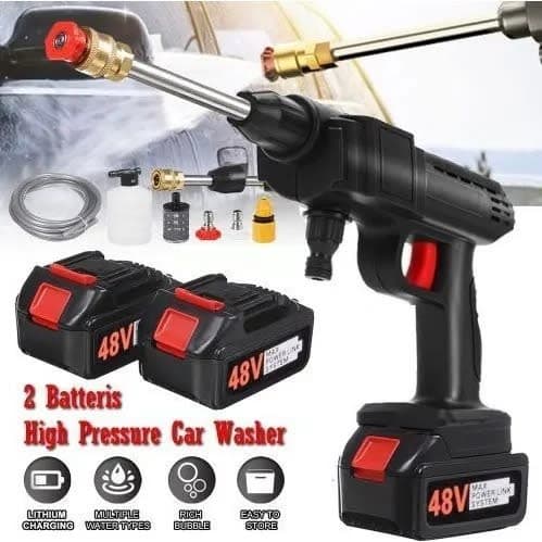 Wireless High Pressure Car Washer - Double Battery + Free Towel - 15000mAh