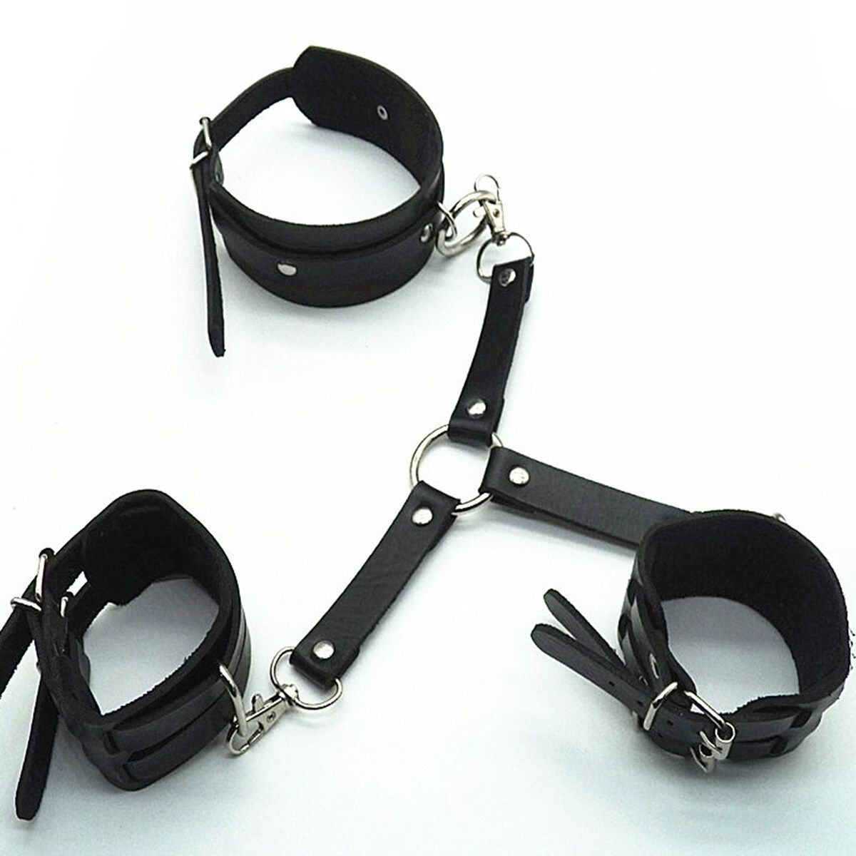 Beautiful Belt Punk Goth Leather Costume Harness Body Fetish Choker Bracelet Necklace Int: One Size