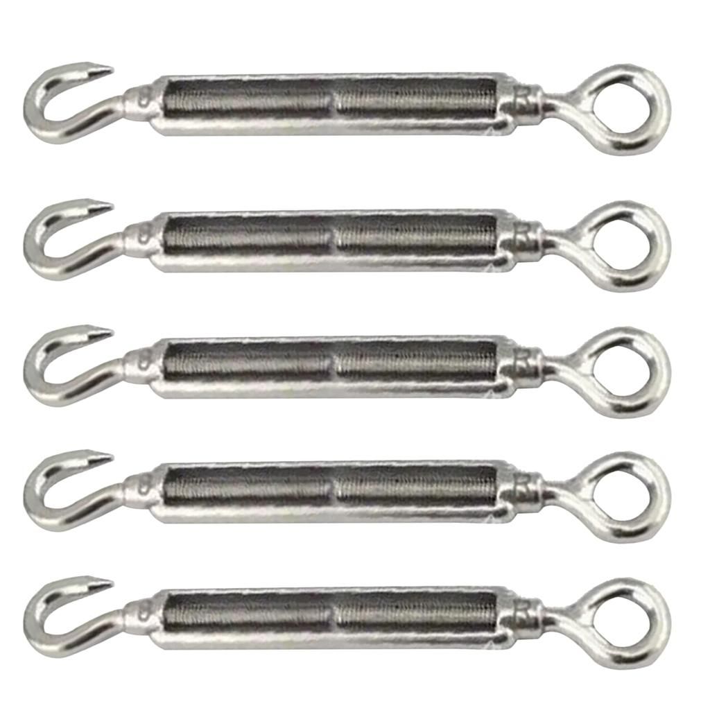 5 Pieces Stainless Steel Hook And Eye Turnbuckle Wire Rope