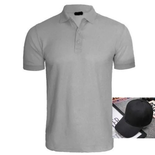 Men's Polo T-shirt & Cap-grey