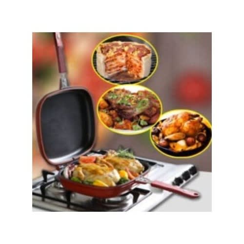 Non Stick Double Sided Die Cast Grill & Sauce Pressure Pan-40cm