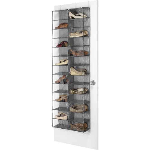 Over The Door Mesh Shoe Organizer - Light Gray