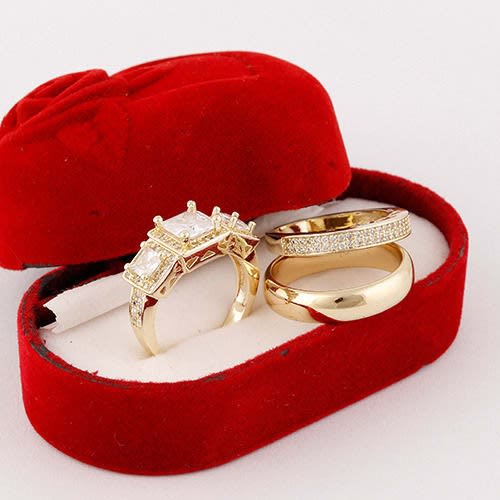 Emily Gold Plated Diamond Bridal Wedding Ring