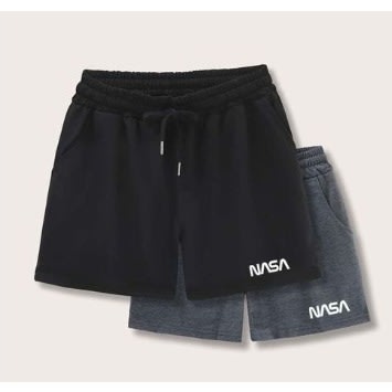 2 Sets Nasa Shorts - black And Dark Ash