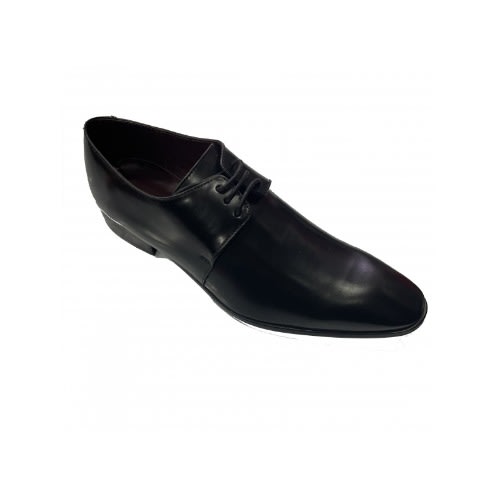 Pascal Morabito Men's Smooth Polished Leather Derby Shoes - Black
