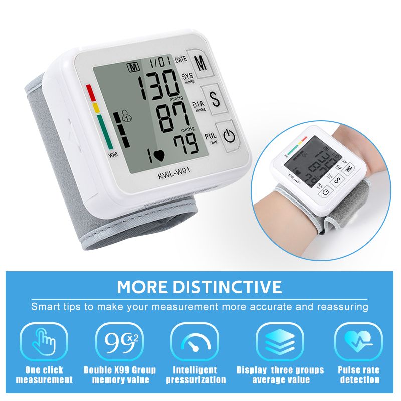 Automatic Upper Arm Blood Pressure Monitor Cuff LCD Display Sphygmomanometer Household Tonometer Electronic Mini  Tensiometro