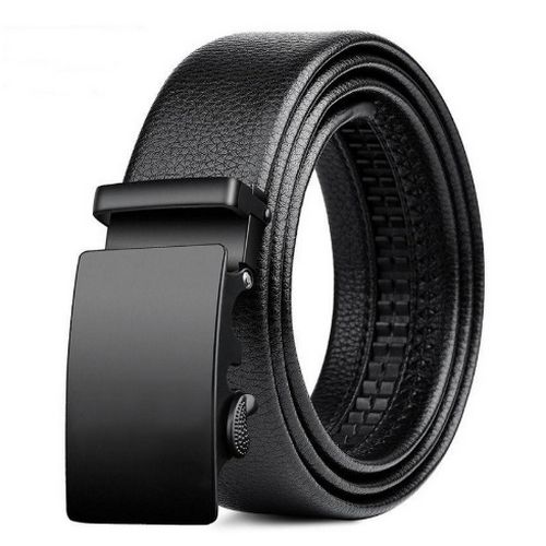 Designer Leather Automatic Mens Strap Belt -Black