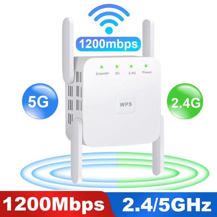 WiFi Repeater WiFi Range Extender1200Mbps 2.4G 5G WiFi  Booster Wireless Amplifier