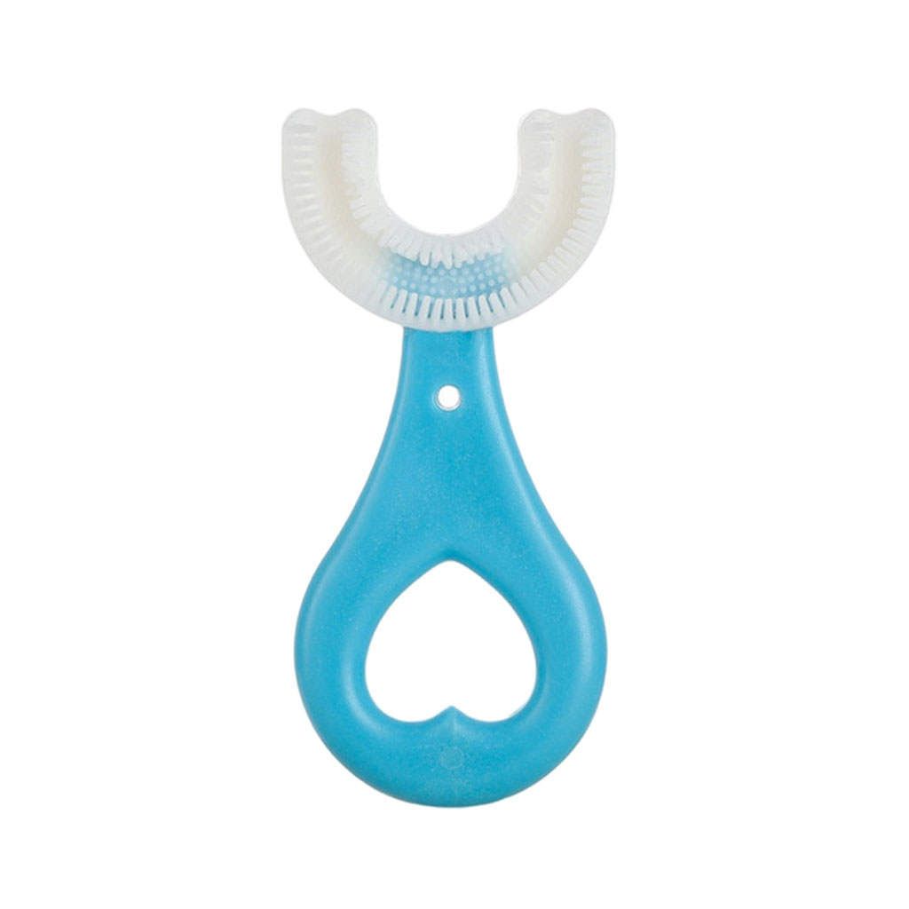 Kids Teeth Cleaning Manual Brush U-Shape Oral Tooth Blue 2-6 Years