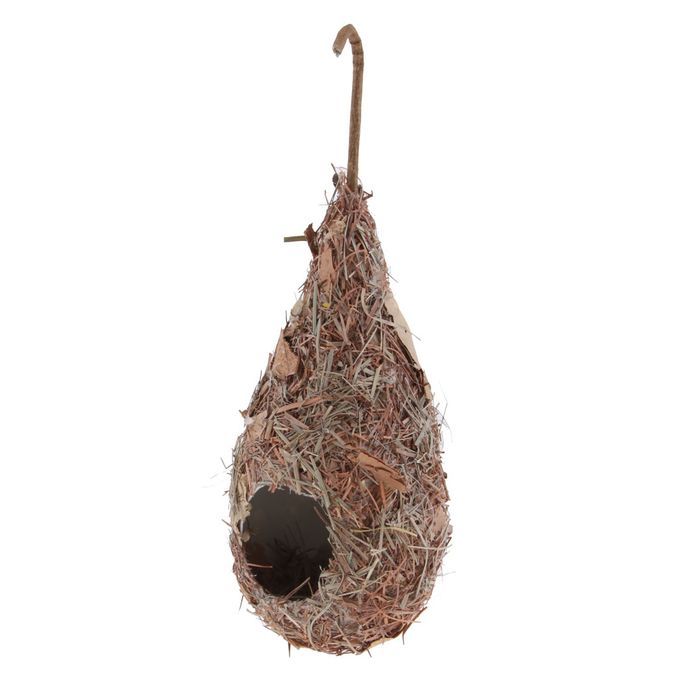 Birdhouse Bird Nest Breeding Box Wild Grass Canary Finch Budgie Brown