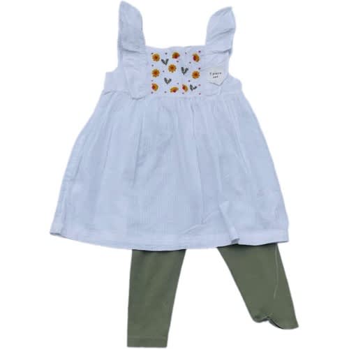 Girls Sleeveless Top And Leggings Set - 2 Pcs