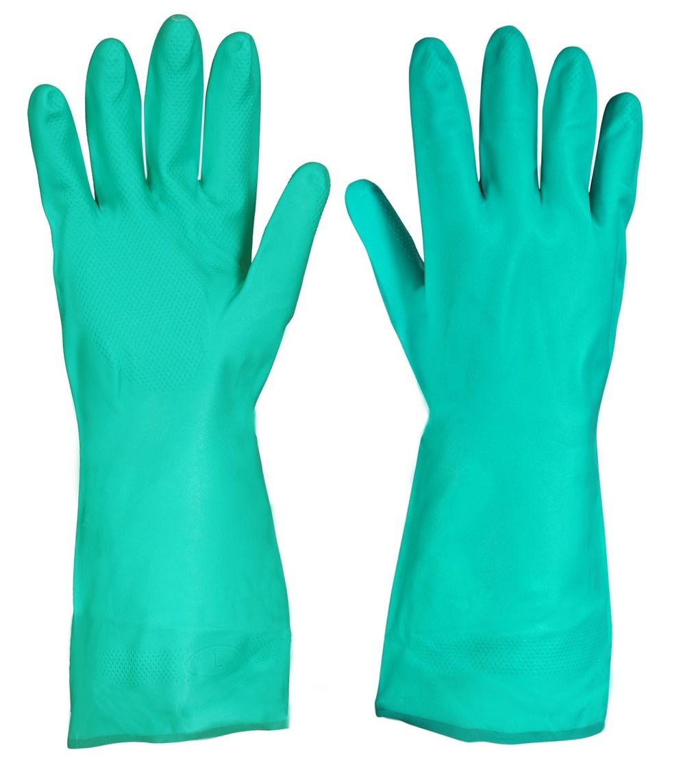 GREEN CHEMICAL PROTECTIVE NITRILE GLOVES