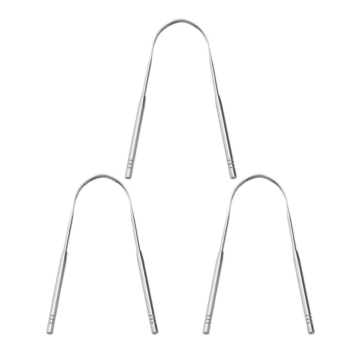 Stainless Steel Tongue Scraper Kit 3 Pack Stainless Steel Tongue Cleaners for Oral Care Reducing Bad Breath Metal Tongue Cleaning Tool for Adults & Kids