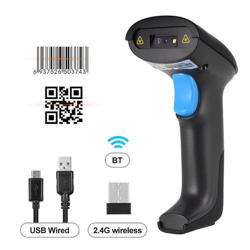 Handheld 3-in-1 Barcode Scanner BT & 2.4G Wireless & Wired