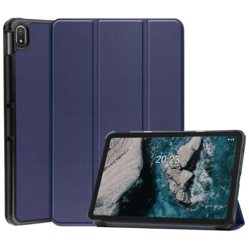 Leather Flip Case For Nokia T20 - Dark Blue