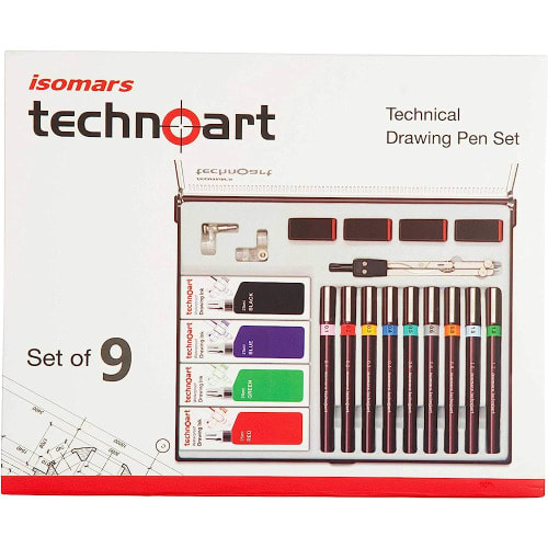 Technoart Technical Drawing Pens - Set Of 9