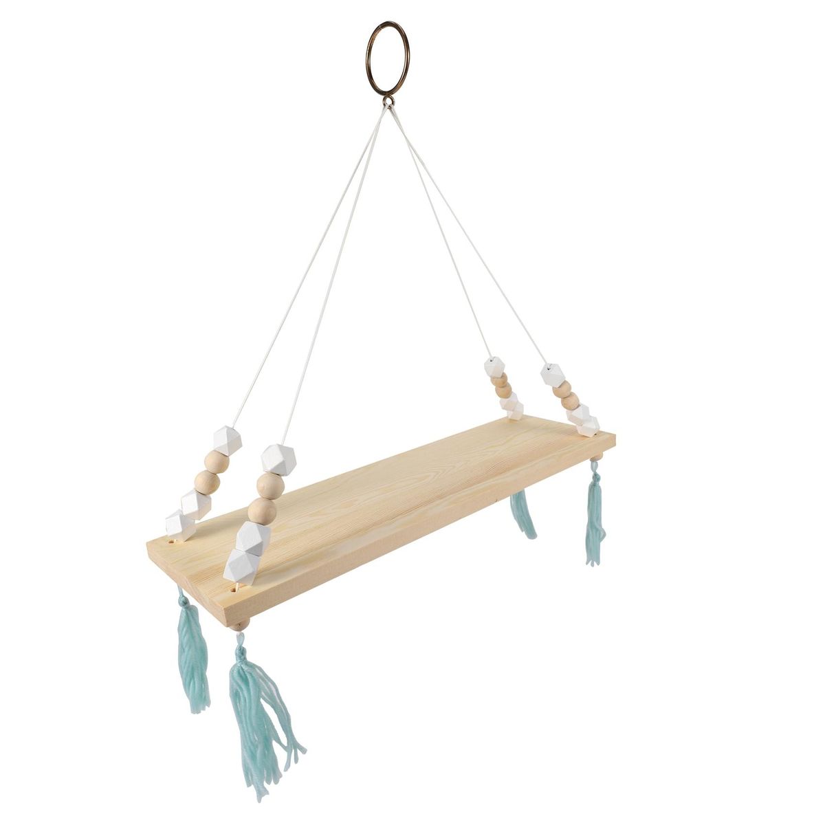 Ornaments Beads Pendant Wooden Board Storage Shelf Rack S