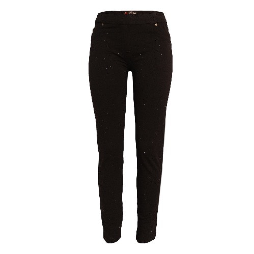 Ladies' Luxury Stoned Thick Jeggings - Black