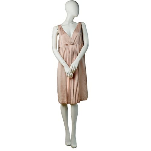 Planet Satin Pleat Front Nude  Sleeveless Dress