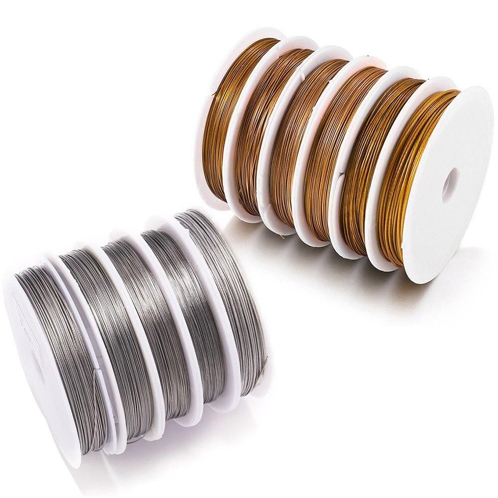 1 Roll/lots 0.3-0.45mm Resistant Strong Line Stainless Steel Wire Tiger Tail Beading Wire For Jewelry Making Finding