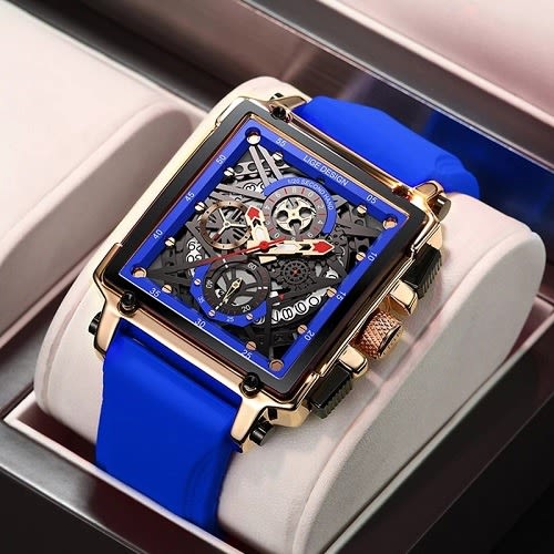 LIGE Rubber Watch - Blue