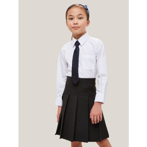 Unisex Dress Shirt With Matching Tie For Kids - White/black