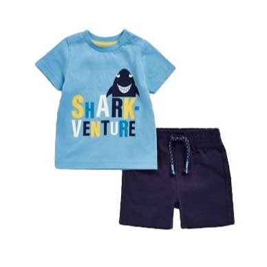 Shark T-shirt And Shorts Set - Multicolour