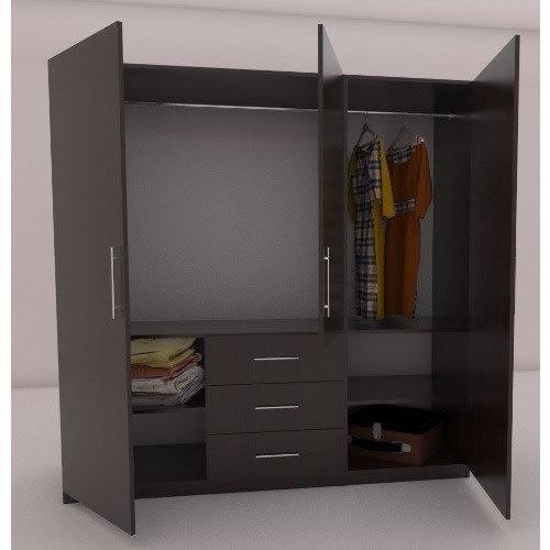 J Best Venture 6ft Wide - 3 Doors Wardrobe With Double Hanging - Drawers & Shelves