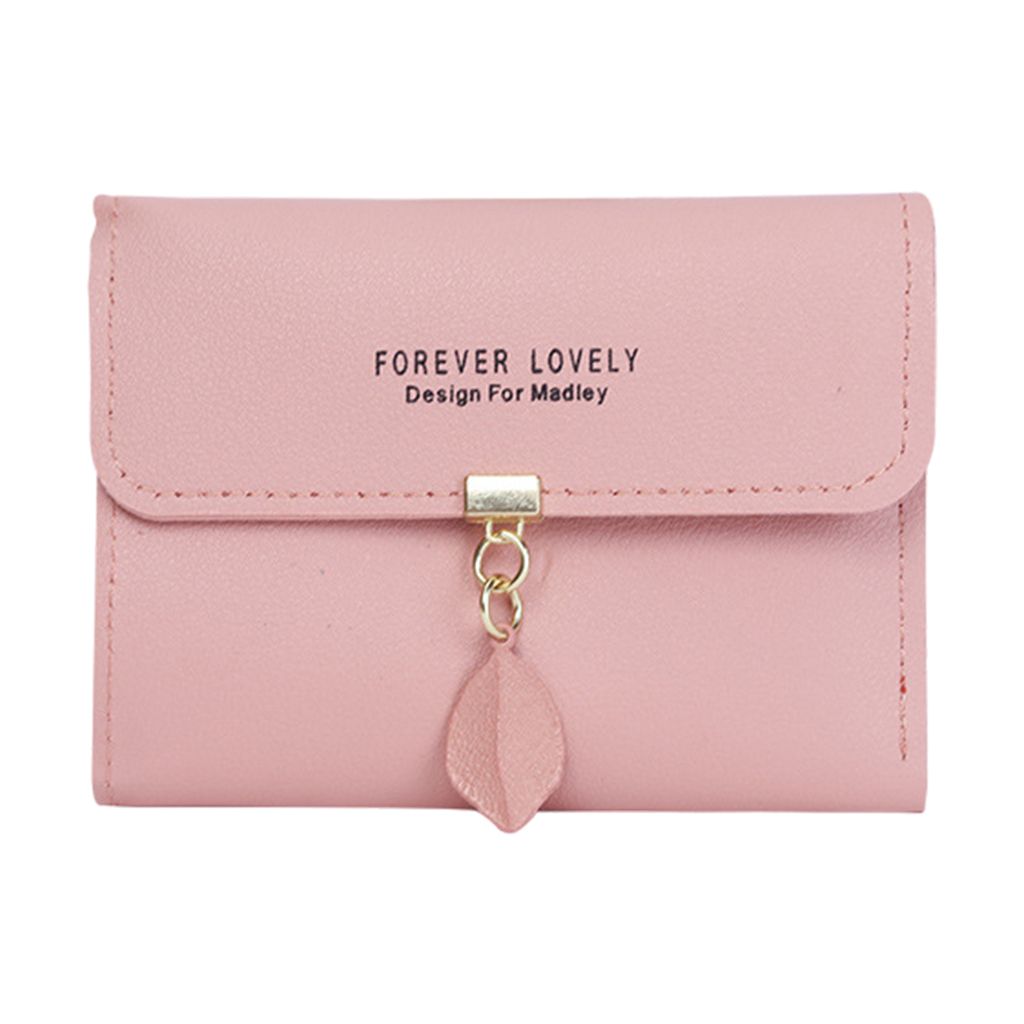 Women Girl Purse Ladies Slim Trifold Short Wallet Handbag Travel Pink