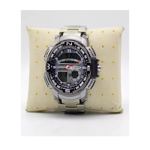 Multi Functional Digital Analogue Led Wristwatch - Silver