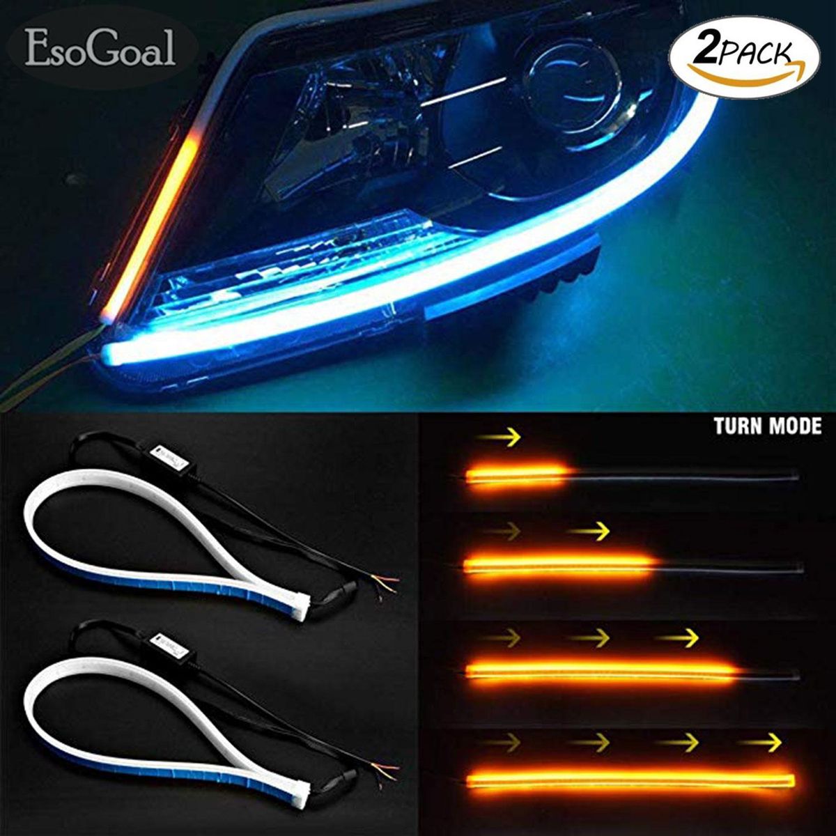 EsoGoal Car LED Strip Tailgate Light Auto Turning Signal
