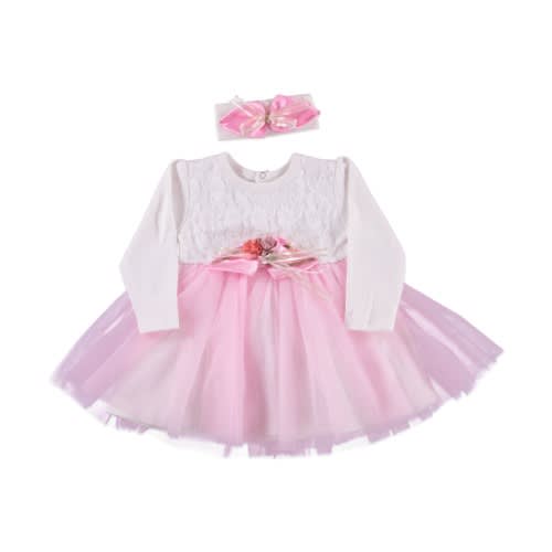 Baby Girl Dress Oval Flower Pink