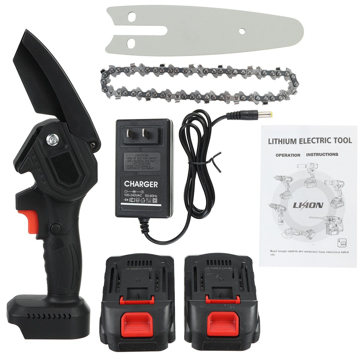 4\" 800W Cordless One-Hand Saw Woodworking Electric Chain