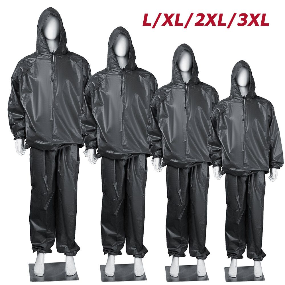 L/XL/2/3XL EVA Heavy Duty Sweat Suit Sauna Exercise Training Gym Fitness Weight Loss XL