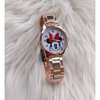 Minnie Mouse Analog Steel Chain Watch - Gold