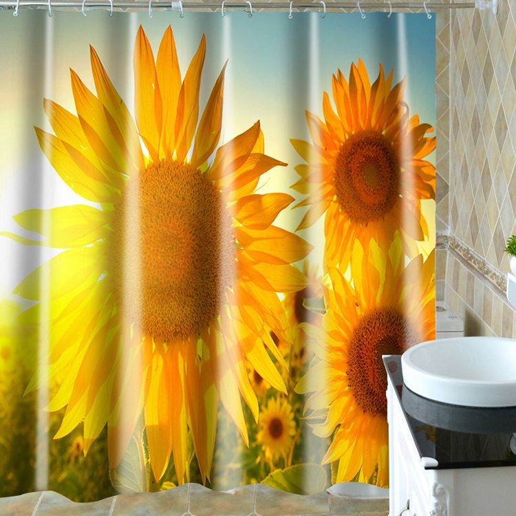 3D Digital Printing  Waterproof Polyester Shower Curtain