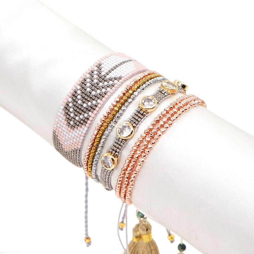 Go2Boho Miyuki Bracelets Set Arrow Pattern Bracelet Jewelry for Women Gift Mexican Multilayer Hematite Beaded Pulseras Femme