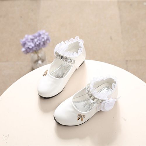 Medium And Large Children's Shoes Female Baby Kids Princess Casual Shoes White