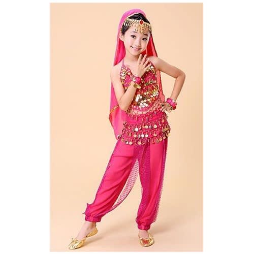 Belly Dance Indian Girl's Costume - Pink