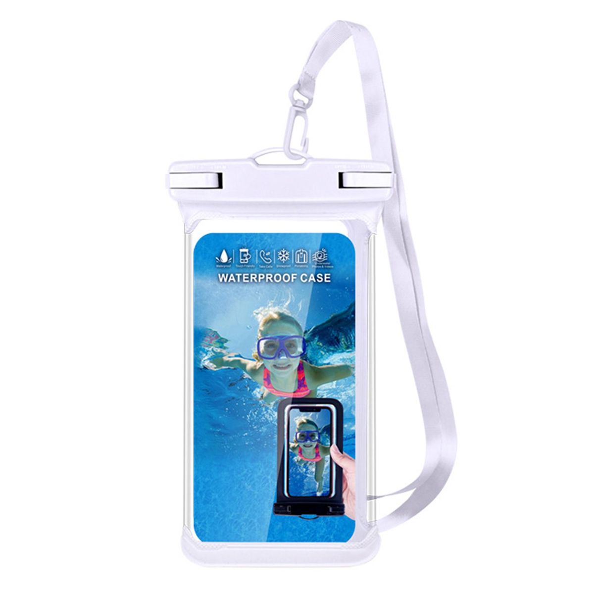 Waterproof Phone Pouch IPX8 Waterproof TPU Phone Case Bag with Lanyard for Outdoor Water Sports Kayaking Boating Swimming