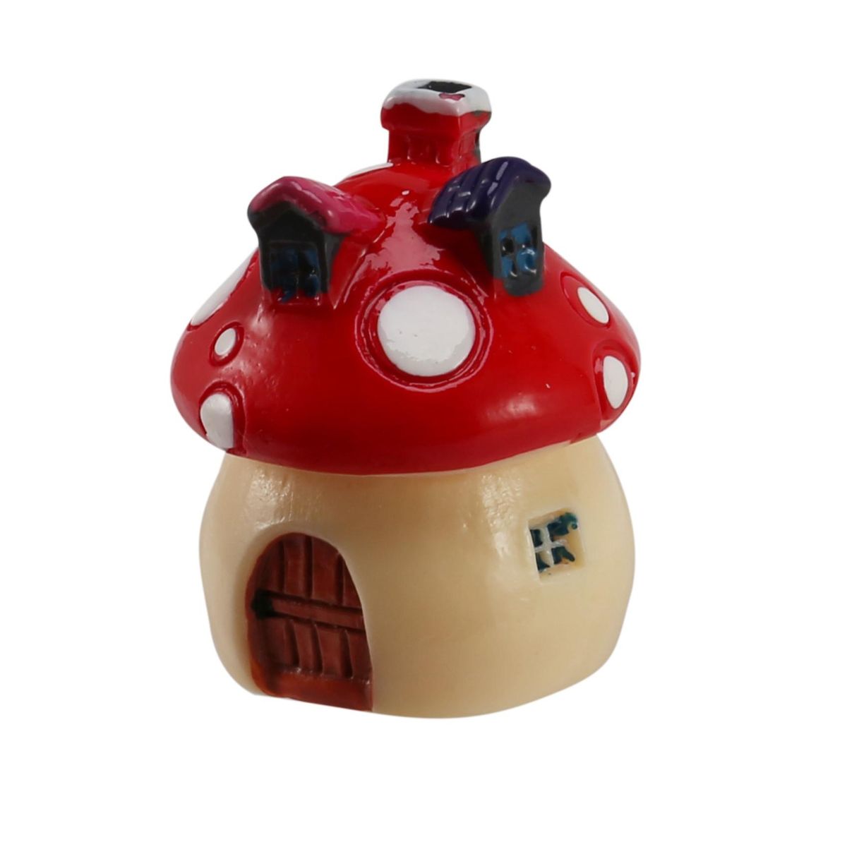 Garden Ornament Mushroom House Resin Figurine Craft Plant Pot Fairy Garden Decor Red S