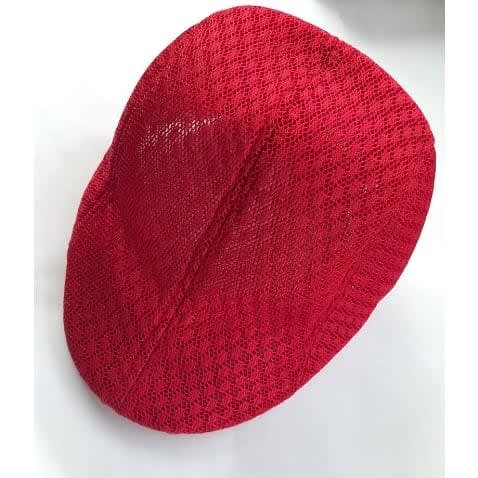Men's Netted Holes Panama Hat - Red