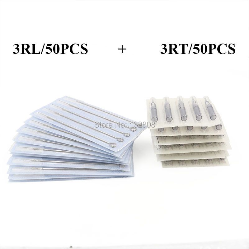 (3RL+3RT) Tubes Disposable Professional And 100PCS- 3RL Combo & Tattoo Mixed Tattoo Tattoo Needles Tips Needles Plastic 3RT Tips