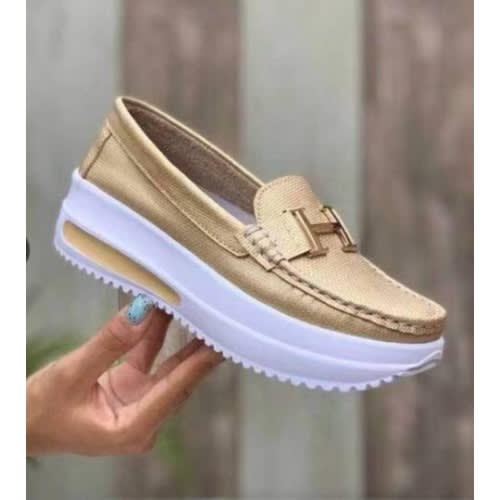 Casual Unisex Drivers Shoe - Gold