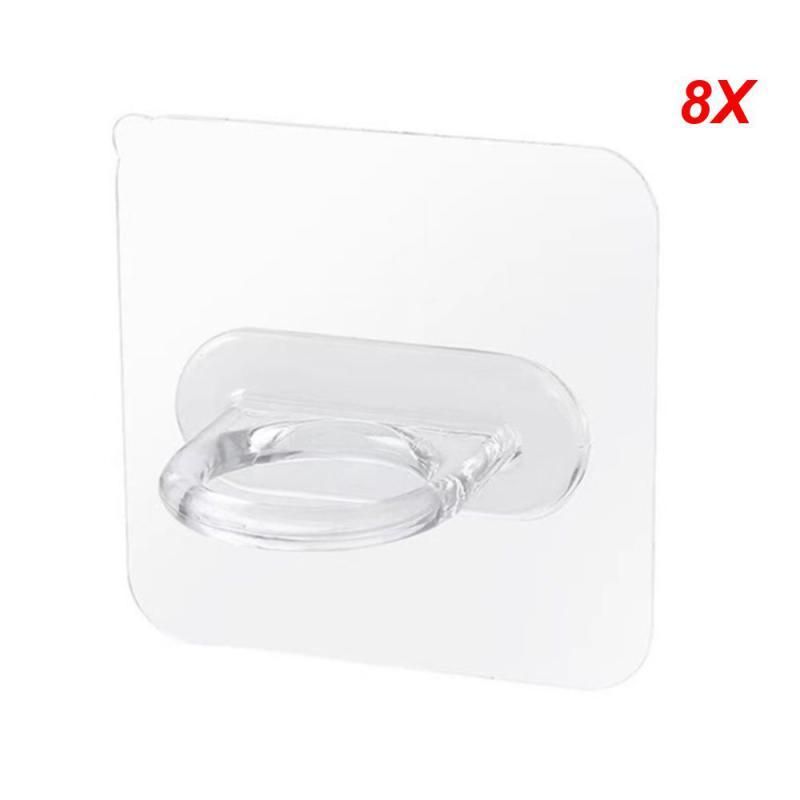 5/8/10PCS Ring Sticky Hook Strong Multifunctional Curtain Hook Transparent Reusable Wall Storage Hook